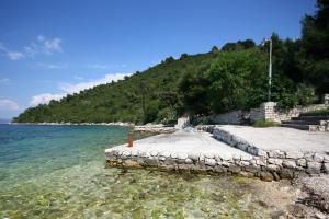 a stone path in the water next to a mountain at Apartments by the sea Prozurska Luka, Mljet - 4939 in Maranovići