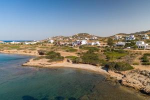 an aerial view of a beach with houses at KAMEO, Antiparos in Antiparos