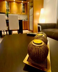A seating area at CW Flat