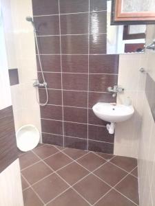 ソゾポルにあるFarlalievi Guest Houseのバスルーム(洗面台、トイレ、シャワー付)