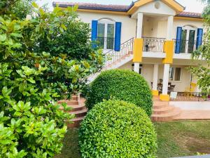 a house with green bushes in front of it at Studio Apartment 21 in Danilovgrad