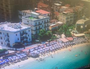 an aerial view of a beach with people and umbrellas at Sea Dream in Agropoli