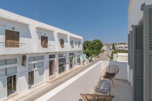 a view from the balcony of a building at Olive Studios in Adamantas