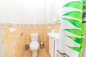 a bathroom with a toilet and a sink at Casa Rural La Cocinilla del Pato Sagasta in Alcalá del Júcar