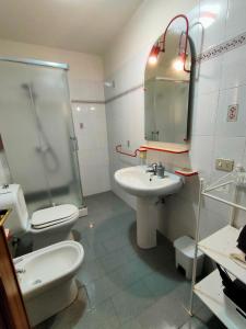 La Casa de Maia في بيلباسو: حمام مع مرحاض ومغسلة ودش