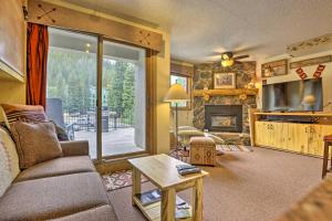 A seating area at Ski-InandSki-Out Studio at Winter Park Base!