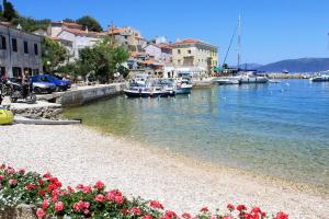 a group of boats are docked in a harbor at Apartments by the sea Valun, Cres - 8081 in Valun
