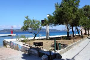 a park with benches and trees next to the water at Apartments with a parking space Mali Iz (Iz) - 15278 in Veli Iž