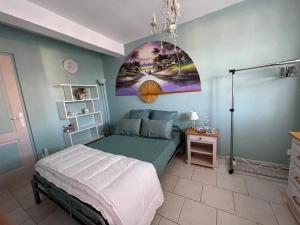 a bedroom with a bed in a room at Le Mas des Collines 2 personnes in Rousset-les-Vignes