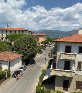 an aerial view of a city street with buildings at Hotel Naviglio in Marina di Pietrasanta