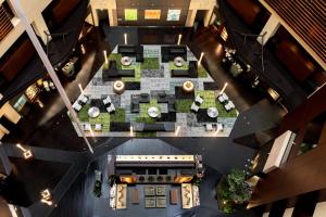 an overhead view of a table in a building at Park Hotel Tokyo in Tokyo