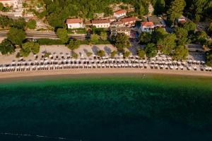 an aerial view of a beach with a resort at Campsite & Holiday Resort Medveja -by Liburnia Hotels & Villas in Medveja