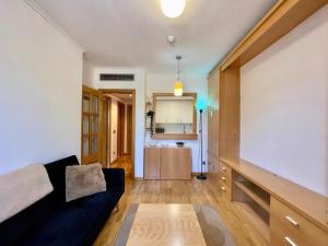 a living room with a couch and a kitchen at Apartamento en Madrid in Madrid