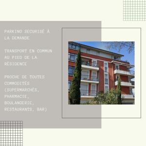 Capture d'écran d'un bâtiment avec une photo dans l'établissement Bel appartement contemporain proche des commodités, à Toulouse