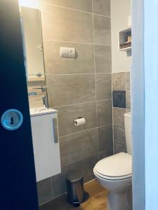 a bathroom with a toilet and a sink at Casa Cessenon in Cessenon