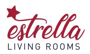 a red living rooms logo with a star on it at estrella24 LIVING ROOMS London in Herne