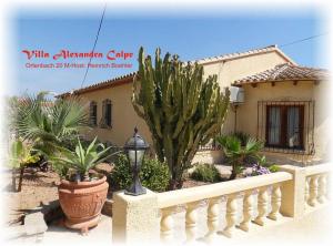 dom z białym płotem i roślinami w obiekcie Villa Alexandra Calpe w mieście Calpe