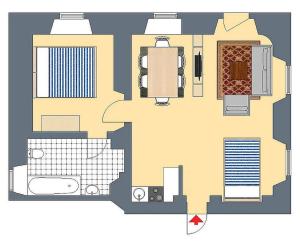 Grundriss eines Hauses mit in der Unterkunft Pfarrhaus Maxen in Müglitztal