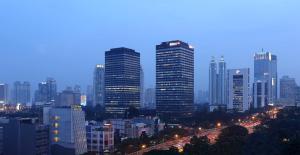 Nespecifikovaný výhled na destinaci Jakarta nebo výhled na město při pohledu z hotelu