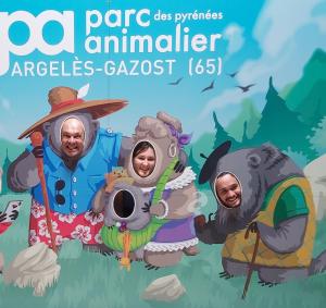 um cartaz para o zoo parlez animais animadores anjos gazost em gardenhill em Argelès-Gazost