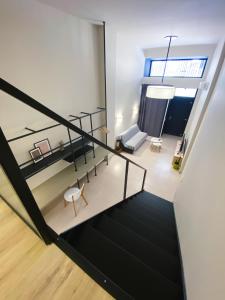 a view of a living room from a loft at SIBL LOFTS in Thessaloniki