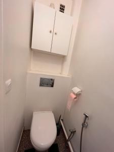 uma pequena casa de banho com WC e um armário branco em Appartement Paris Grenelle - HALA PARIS em Paris