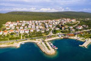 an aerial view of a small town on the water at Apartment Sveti Petar 6158c in Sveti Petar