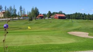 un campo de golf con gente jugando en un green en Annexet Kilafors en Kilafors