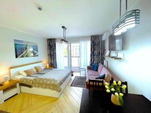 Posteľ alebo postele v izbe v ubytovaní Apartment Superior Baltic with Terrace - FREE Pool, Saunas, Jacuzzi, Fitness, Salzgrotte