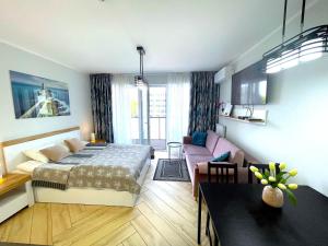 Posteľ alebo postele v izbe v ubytovaní Apartment Superior Baltic with Terrace - FREE Pool, Saunas, Jacuzzi, Fitness, Salzgrotte