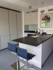 Kuchyňa alebo kuchynka v ubytovaní Bel appartement 3 chambres vue port de Golf Juan