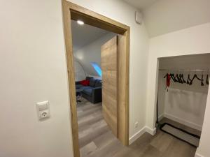 Postel nebo postele na pokoji v ubytování Haus am Iberg 4