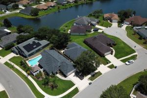 arial view of a house in a subdivision with a river at Hawkins Cove in Sandalwood