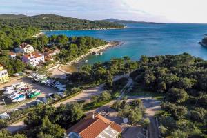 an aerial view of a resort and the ocean at Apartments with a parking space Artatore, Losinj - 8007 in Cunski