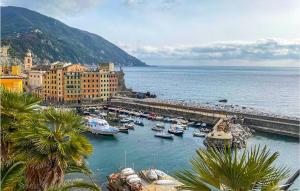 a group of boats docked in a harbor next to the ocean at 2 Bedroom Cozy Home In Camogli in Camogli