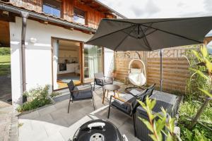 Posezení v ubytování Ferienwohnung Lieblingsplatz