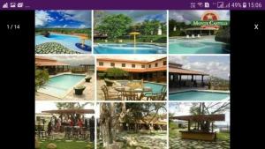 a collage of different pictures of a pool at Flat Monte Castelo em Gravata PE in Gravatá