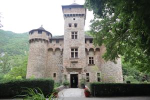 a castle with two towers on top of it at Château De La Caze Piscine & Spa - Ste Enimie in Sainte-Énimie +98 photos