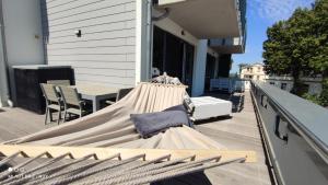 Balkón nebo terasa v ubytování Ferienwohnung Strandräuber