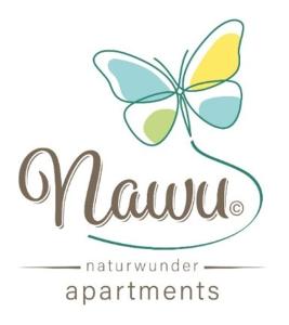 un logotipo de mariposa con las palabras «aparatos marchantes» en nawu apartments en Hermagor