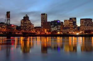 Nespecifikovaný výhled na destinaci Portland nebo výhled na město při pohledu z hotelu