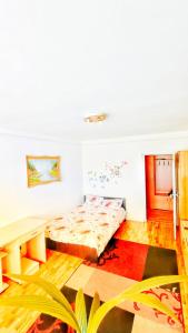 1 dormitorio con 1 cama en el centro de una habitación en Apartment Niceview, en Târgu Mureș