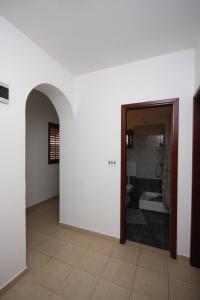 a hallway with a bathroom with a shower and a door at Apartments with parking space Jezera, Murter - 5109 in Jezera