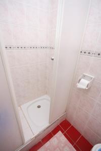 La salle de bains est pourvue d'une cabine de douche et de toilettes. dans l'établissement Apartments and rooms with parking space Jezera, Murter - 5082, à Jezera