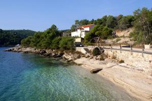 a body of water with a house and a bridge at Apartments by the sea Sumartin, Brac - 5615 in Sumartin