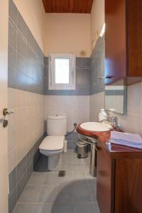 łazienka z toaletą i umywalką w obiekcie MARFAIA - Villa by the sea w mieście Áyioi