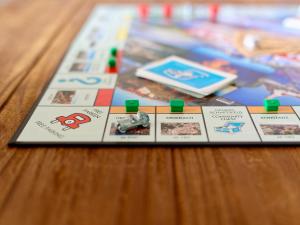 a close up of a board game on a table at Ferienwohnung "Casa El Aberle" Modern eingerichtet in schöner Lage mit Parkplatz in Stockach