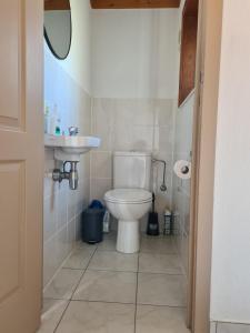 a bathroom with a toilet and a sink at Griad in de Duinen in De Haan