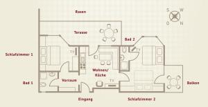 Plan piętra w obiekcie Hirschstube