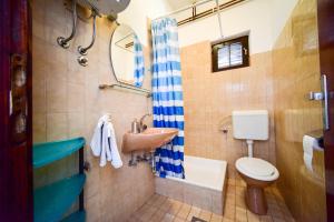 ein Bad mit einem Waschbecken, einem WC und einer Dusche in der Unterkunft Apartments with a parking space Zadar - Diklo, Zadar - 6453 in Diklo